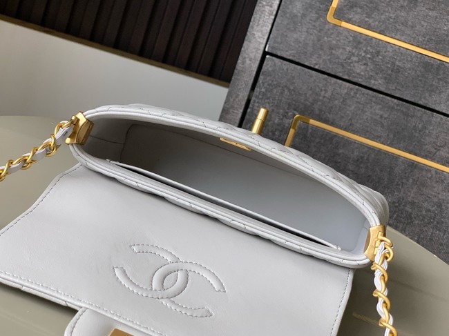Chanel SMALL FLAP BAG WITH TOP HANDLE AS5356 light gray