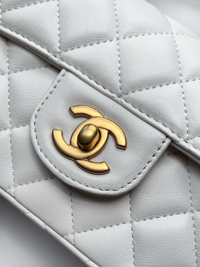 Chanel SMALL FLAP BAG WITH TOP HANDLE AS5356 white