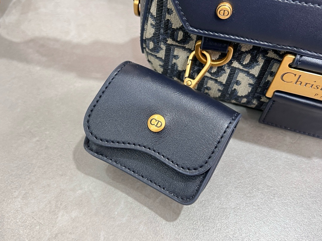 Dior Small Streetchic Bag Blue Dior Oblique Jacquard and mooth Calfskin M3913CDKV