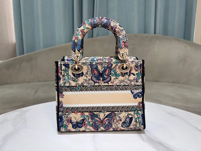 Dior Medium Lady D-Lite Bag Embroidery M0565OECZ PINK