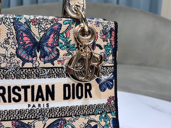 Dior Medium Lady D-Lite Bag Embroidery M0565OECZ PINK