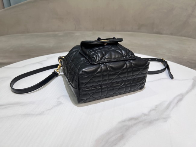 Small Dior Caro Bucket Bag Black Macrocannage Lambskin M3372UNOZ 
