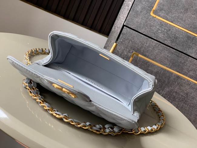 Chanel Grained Calfskin Shoulder Bag AS5329 gray blue