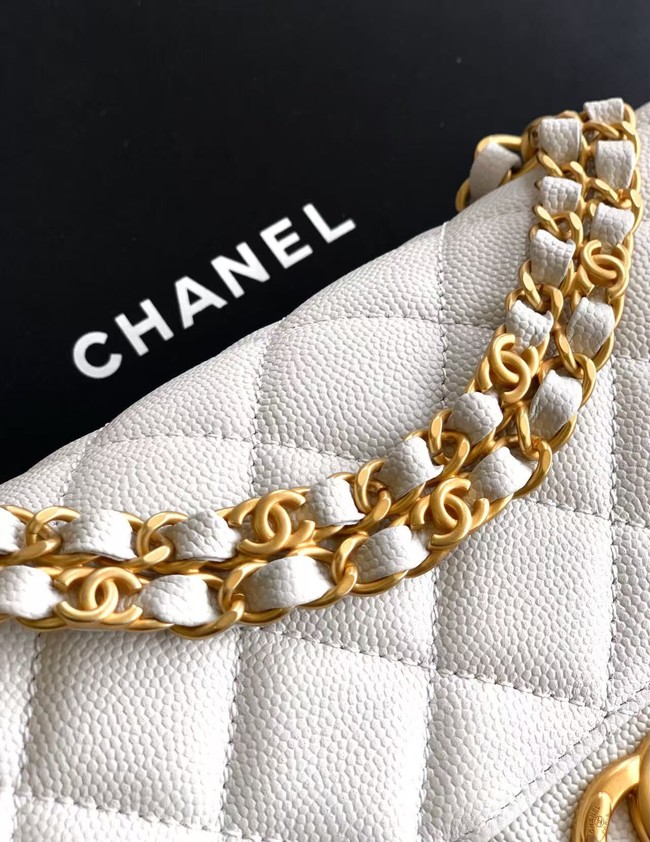 Chanel Grained Calfskin Shoulder Bag AS5330 white
