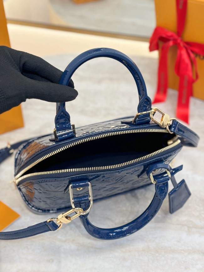 Louis Vuitton Monogram Vernis Alma BB Tote Bag M91606 BLUE