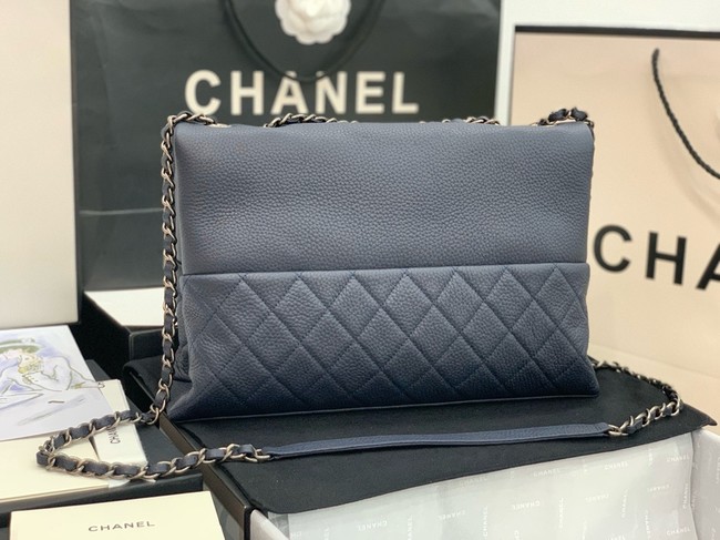 Chanel Grained Calfskin Shoulder Bag AS8095 dark blue