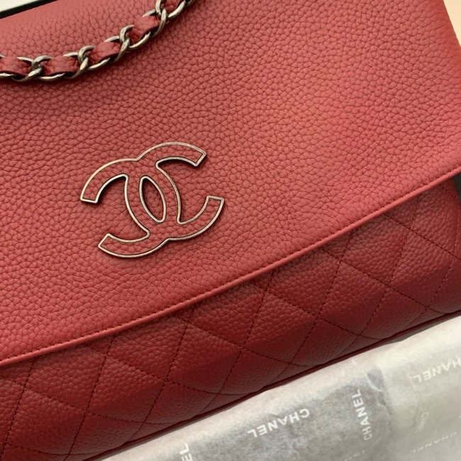 Chanel Grained Calfskin Shoulder Bag AS8095 red
