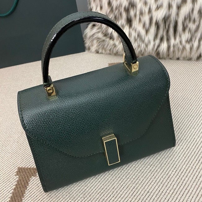Valextra Iside Top Handle Mini Bag 00359 Dark green