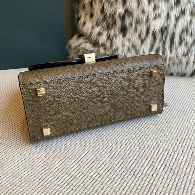 Valextra Iside Top Handle Mini Bag 00359 dark gray