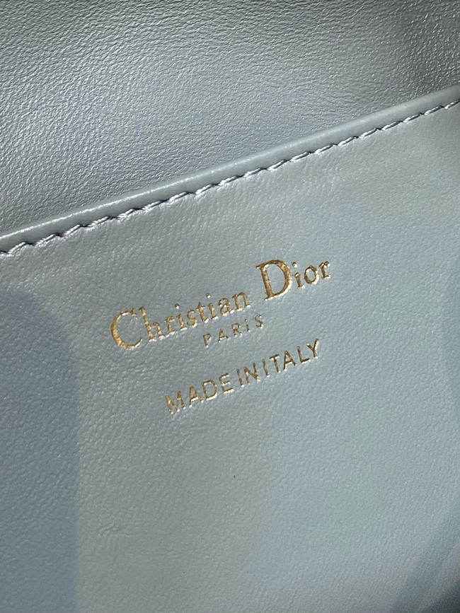 Small Dior Caro Bucket Bag Macrocannage Lambskin M3372 gray