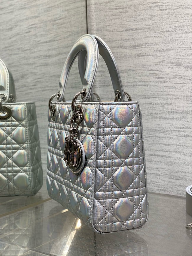 Small Lady Dior My ABCDior Bag Cannage Lambskin M0538O Silver