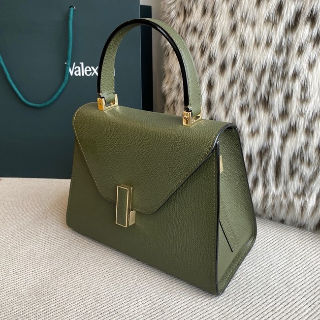 Valextra Iside Top Handle Medium Bag 56028 MILITARY GREEN