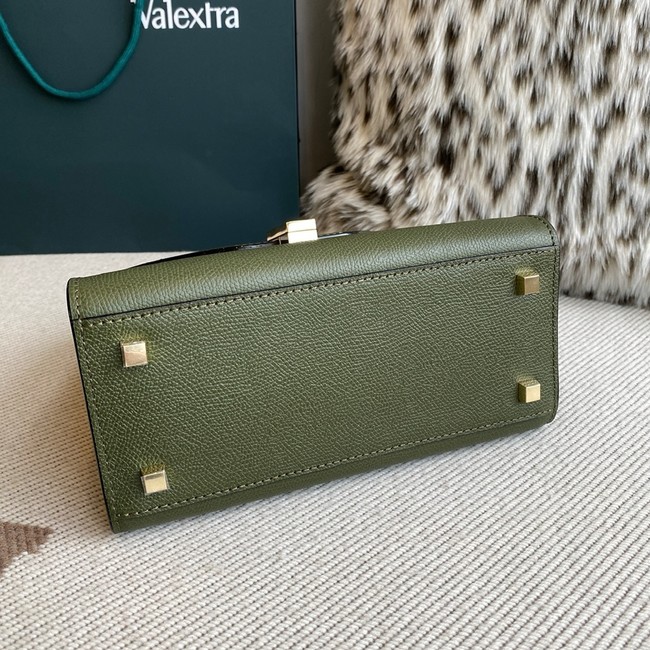 Valextra Iside Top Handle Medium Bag 56028 MILITARY GREEN