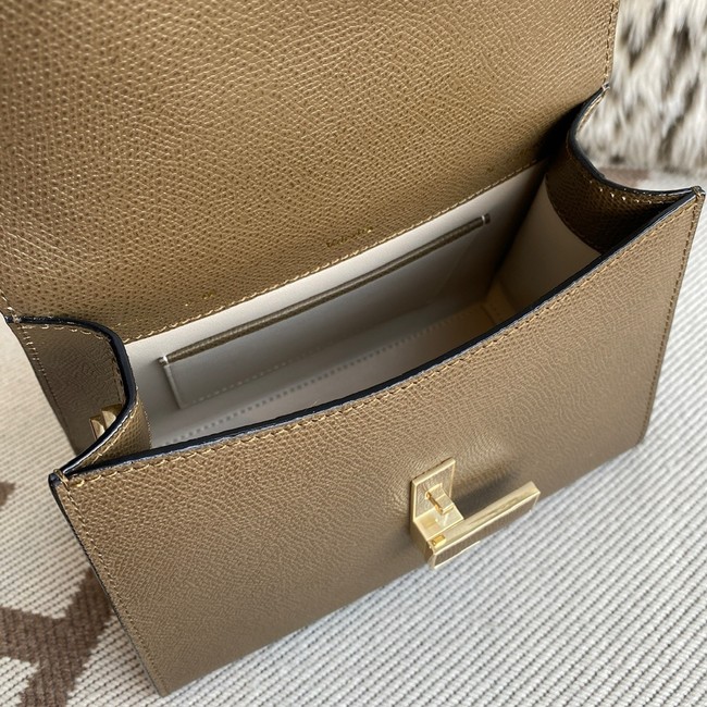 Valextra Iside Top Handle Mini Bag 00360 DARK BROWN