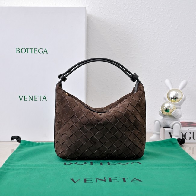 Bottega Veneta Mini Wallace Suede 754443 dark brown