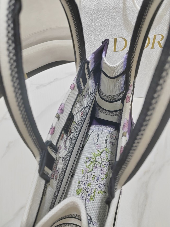 Medium Dior Book Tote Multicolor Dior Pivoine Embroidery M1296ZEXH