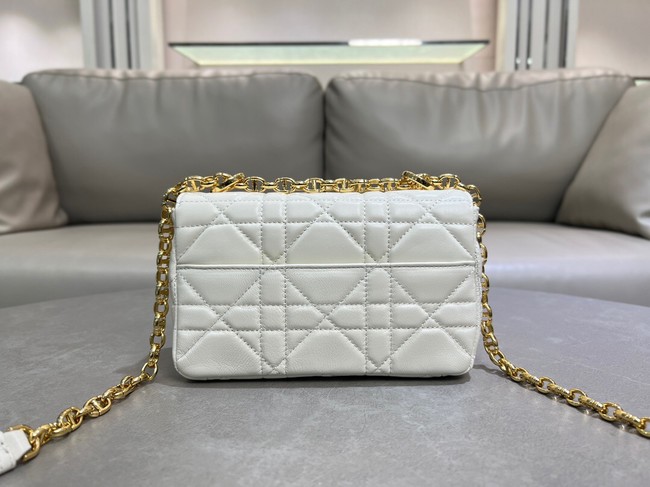 Small Soft Dior Caro Bag Macrocannage Lambskin M9252UHPA Latte