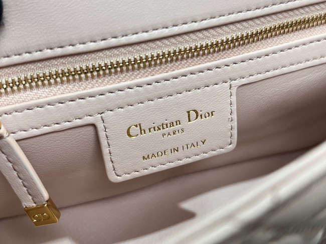 Small Soft Dior Caro Bag Macrocannage Lambskin M9252UHPA Powder Pink
