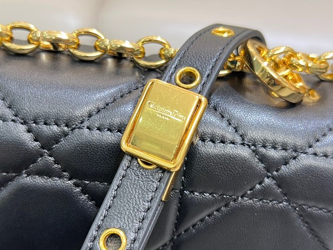 Small Soft Dior Caro Bag Macrocannage Lambskin M9252UHPA black