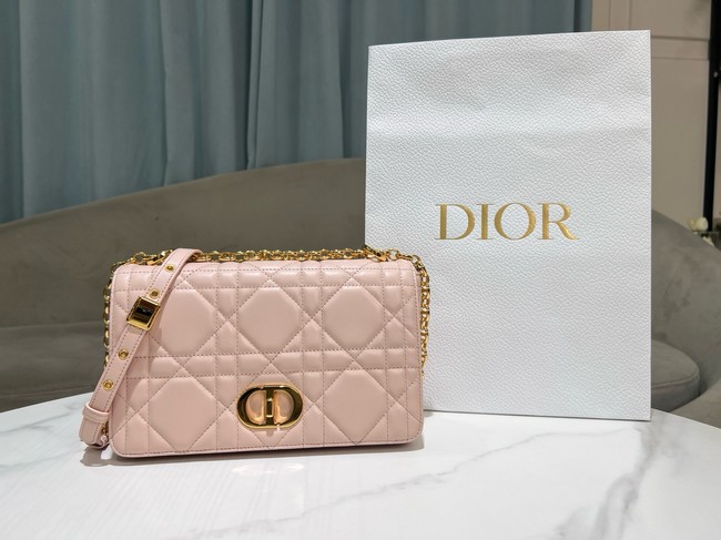 Dior Medium Soft Dior Caro Bag Macrocannage Lambskin M9253UHPA pink