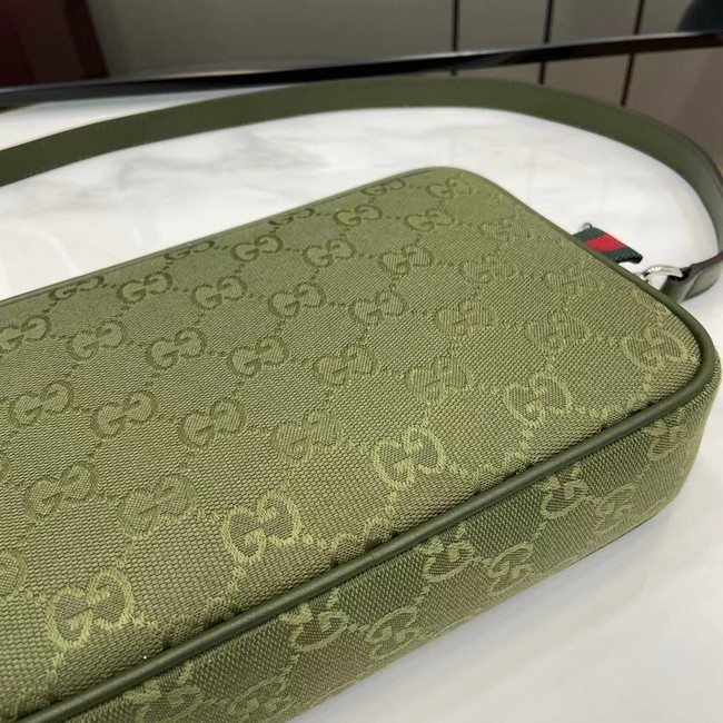 GUCCI GG CANVAS SMALL CROSSBODY BAG 834802 Forest green