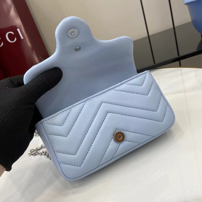 GUCCI GG MARMONT MINI SHOULDER BAG 841290 Light blue