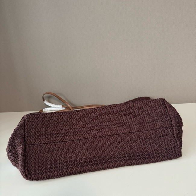 miumiu Raffia effect woven tote bag 5GB228-1