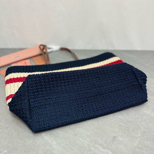 miumiu Raffia effect woven tote bag 5GB228-2
