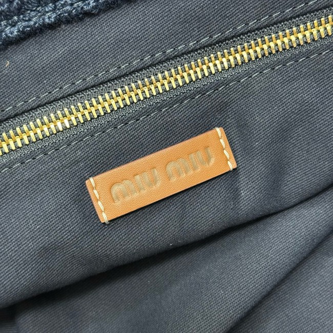 miumiu Raffia effect woven tote bag 5GB228-2