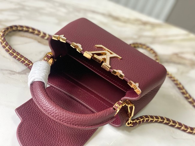 Louis Vuitton Capucines BB M48865 burgundy&Crystal