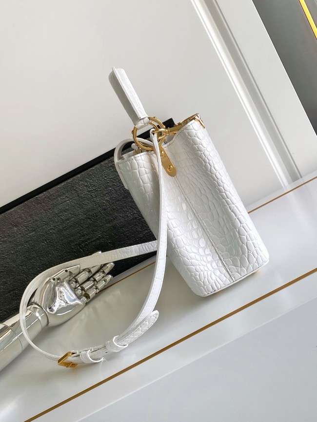 Louis Vuitton Capucines Crocodile pattern BB M86154 WHITE