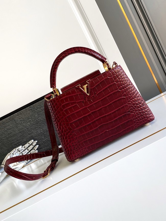 Louis Vuitton Capucines Crocodile pattern BB M92173 burgundy