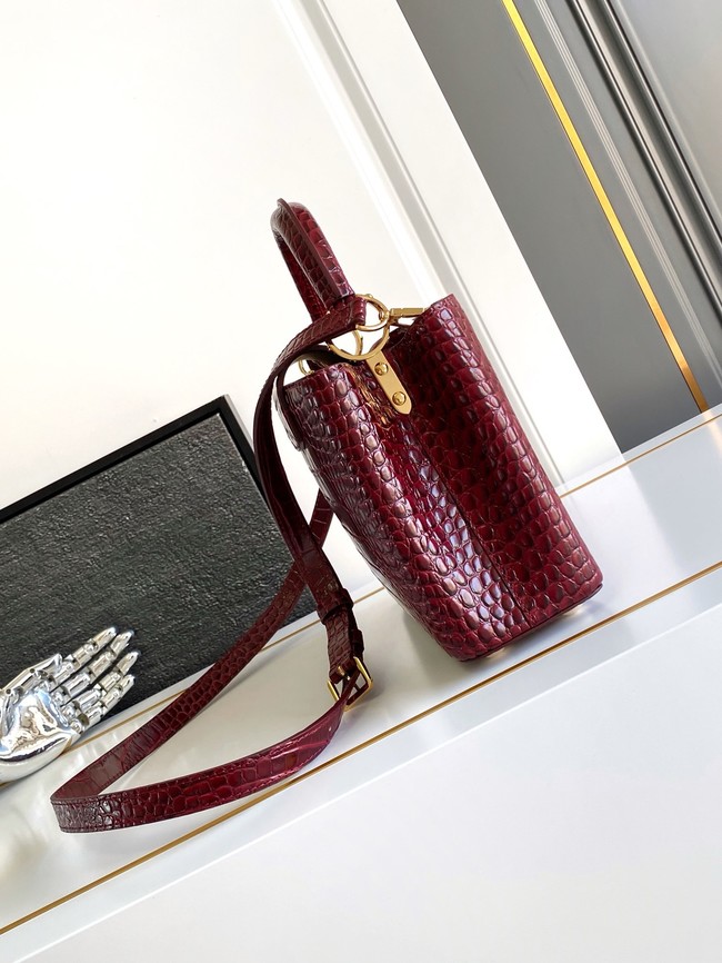 Louis Vuitton Capucines Crocodile pattern BB M92173 burgundy