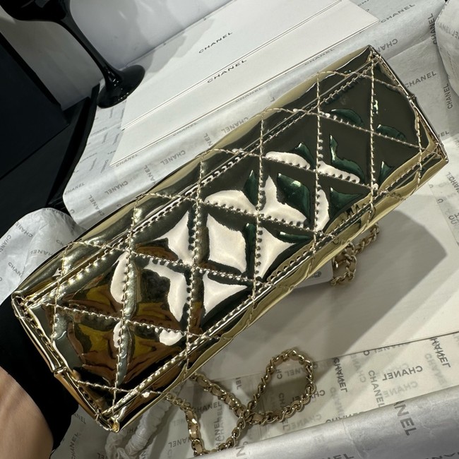 Chanel MINI SHOPPING BAG Patent leather AS4416 gold
