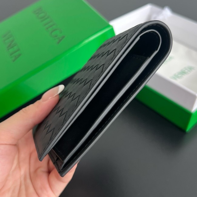 Bottega Veneta Intrecciato Bi-Fold Wallet With Coin Purse 749412 black