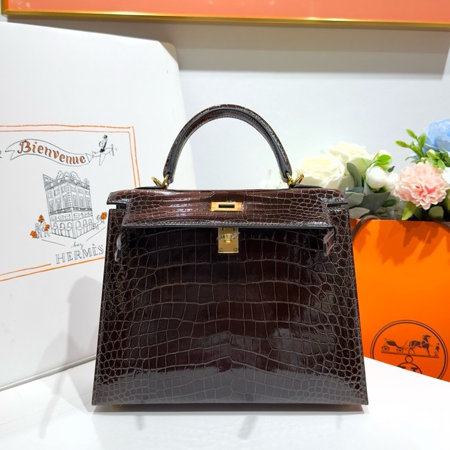 Hermes Kelly Shoulder Bags Nile crocodile leather KL3598-19