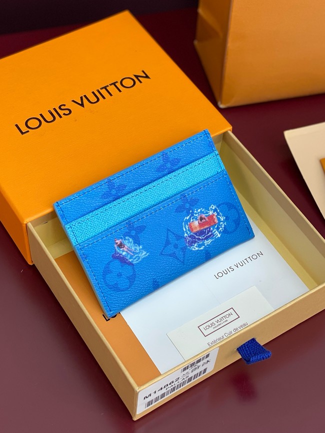 Louis Vuitton Double Card Holder M14864 Blue lagoon
