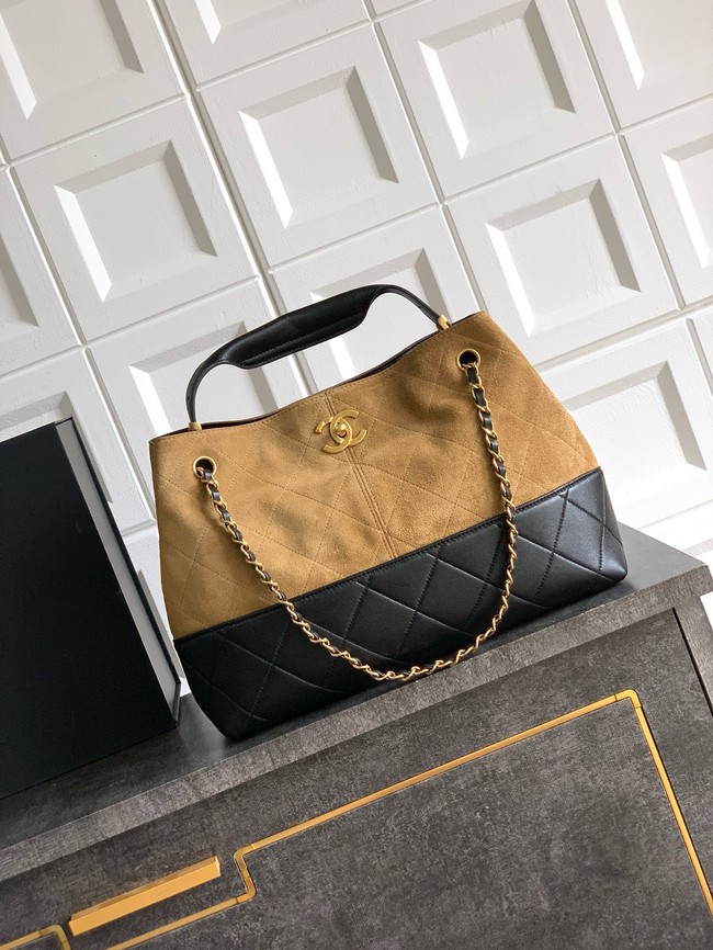 CHANEL Shopping Bag AS5657 Beige & Black