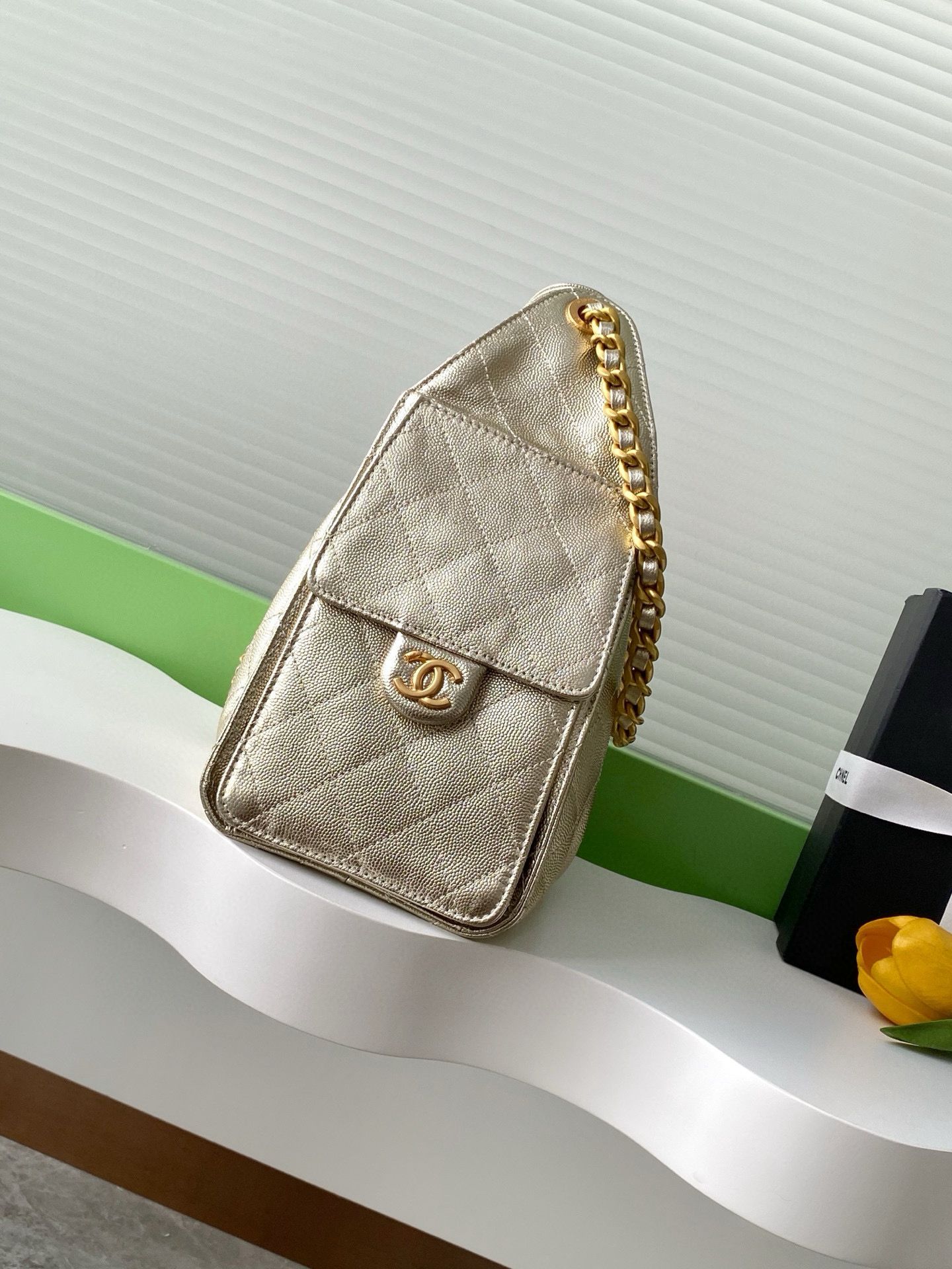 CHANEL 25 SMALL HANDBAG AS5293 Gold