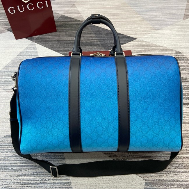 Gucci Original Leather GG Supreme Travel Bag 835688 blue