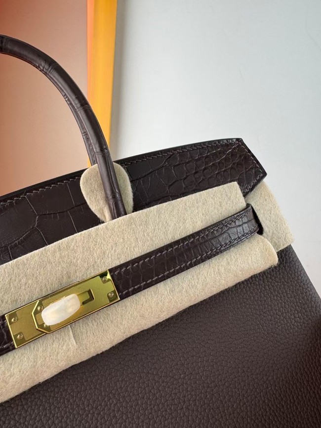 Hermes Birkin Bag Leather Nile crocodile&togo HBK2530-8
