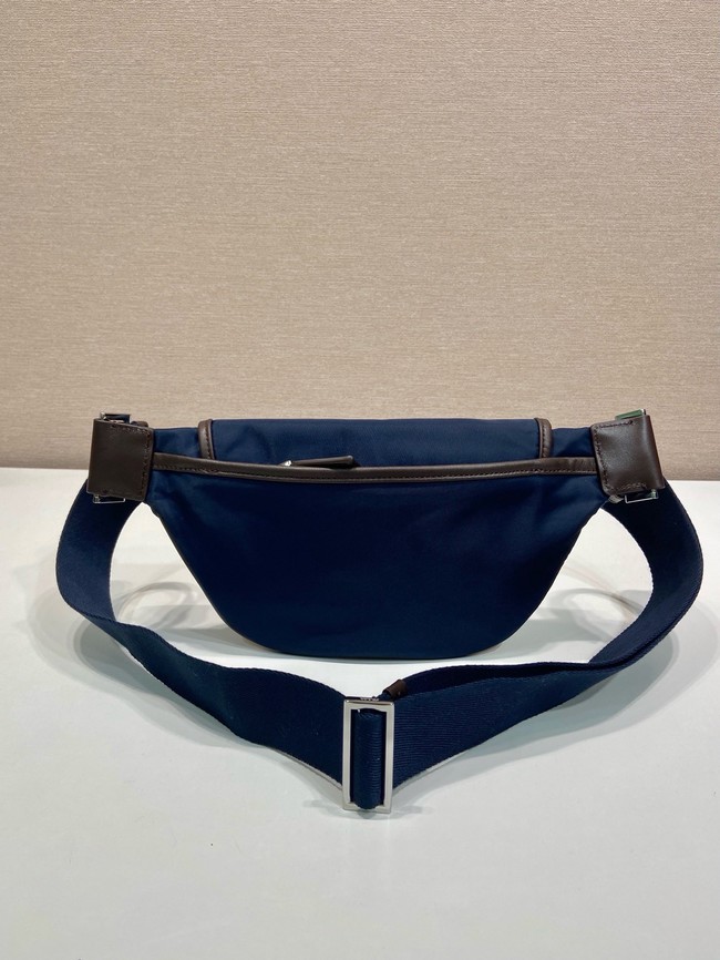 Prada Re-Nylon and suede belt bag 2VH176 blue