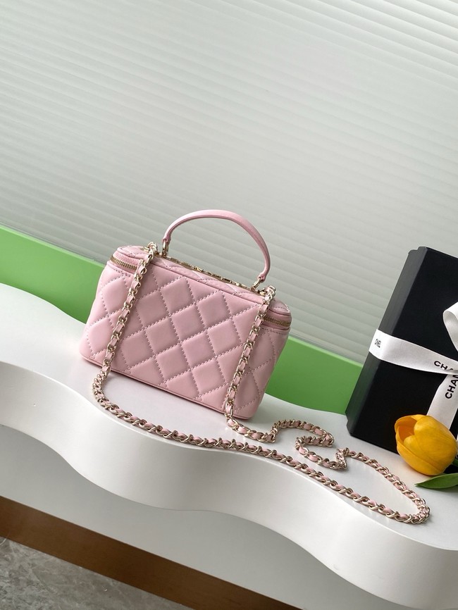 Chanel MINI FLAP BAG CLUTCH WITH CHAIN Gold-Tone Metal AP4325 PINK