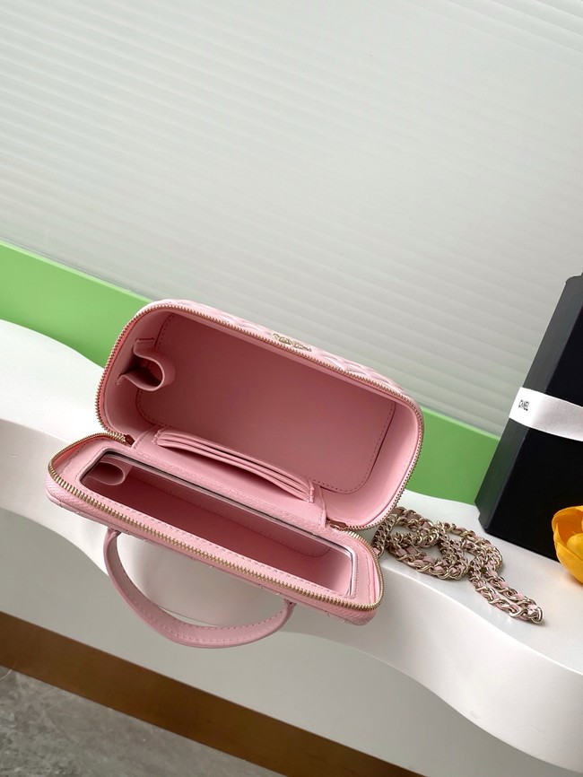 Chanel MINI FLAP BAG CLUTCH WITH CHAIN Gold-Tone Metal AP4325 PINK