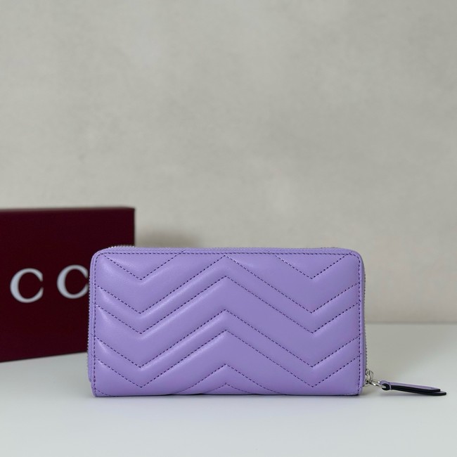 Gucci GG Marmont zip around wallet 837758 Purple