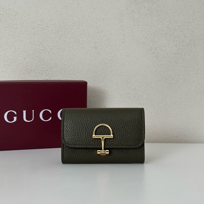 Gucci Softbit card case 828148 Khaki