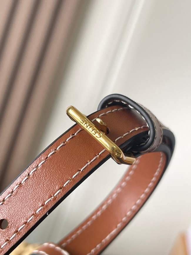 CELINE CABAS TRIANGLE IN RAFFIA AND CALFSKIN 121672 NATURAL / TAN