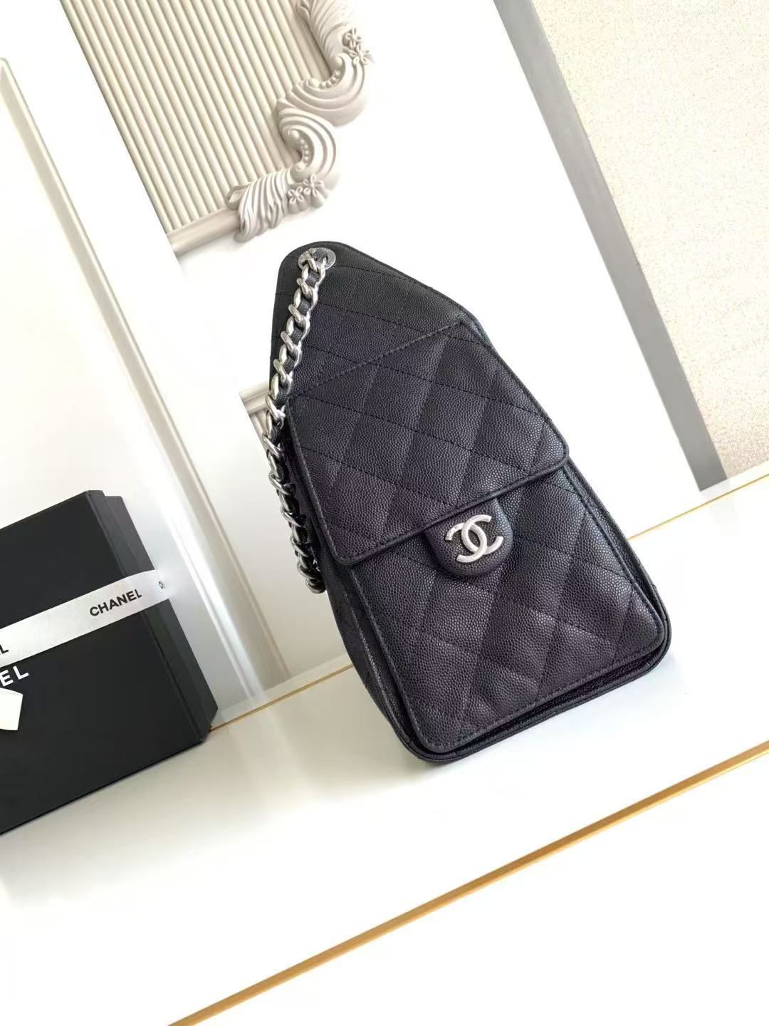 CHANEL 25 SMALL HANDBAG AS5293 Black&Silver-Tone