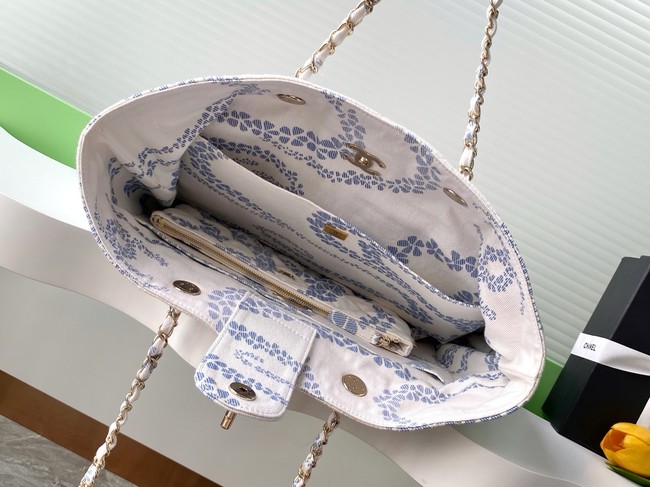 Chanel Shopping Bag AS5429 Light blue & White