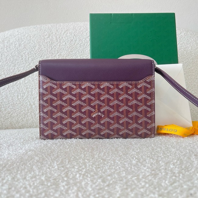 Goyard Calfskin Leather Shoulder Bag 55698 Purple